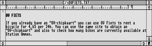 OV Bicycle rental site